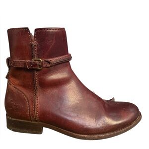 Frye Leather Ankle Boots Brown Harness Moto Booties Size 6